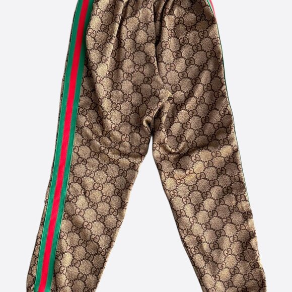Gucci Tan Monogram Striped Track Pants - Picture 2 of 6